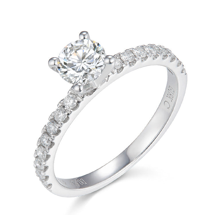 18K White Gold Round Diamond Rings,Synthetic Diamond Rings, Delicate Diamond Rings,Diamond Rings For Women