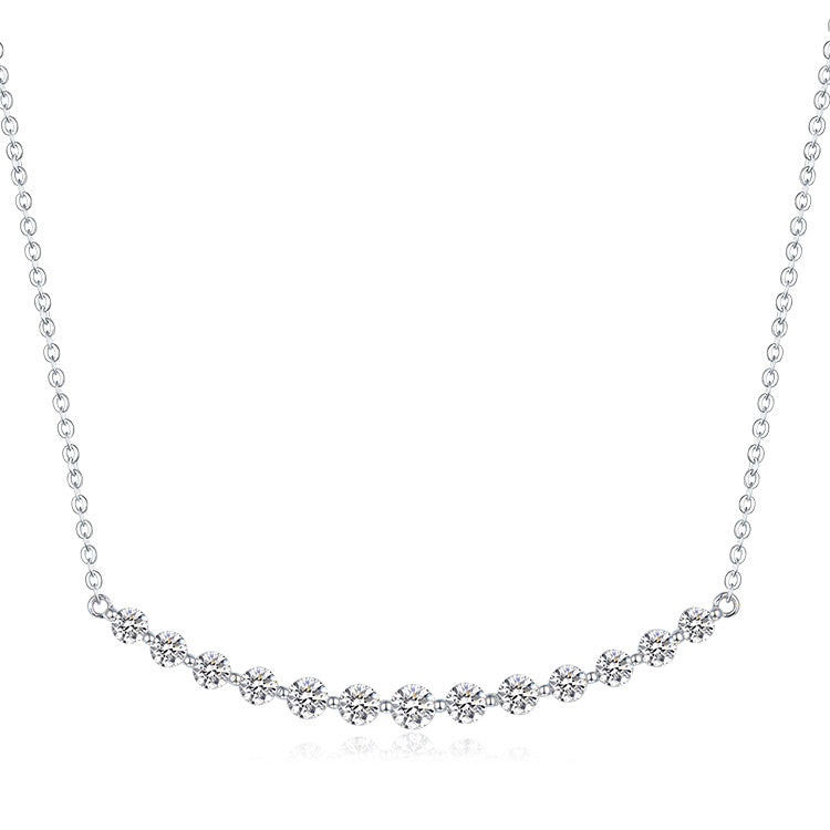 18K white Gold Round Diamond Necklace, Bar Diamond Necklace, Diamond Flower Necklace For Wife Girlfriend Ladies Women etc.