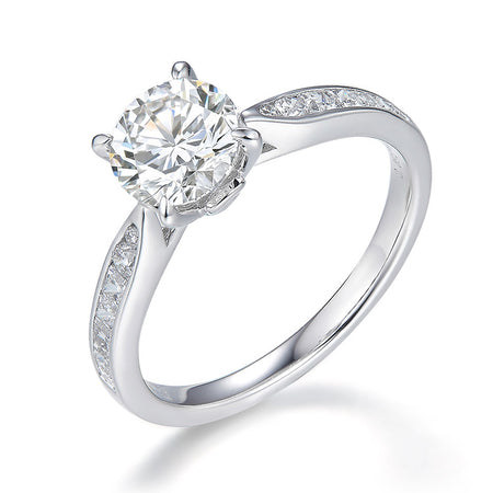 18K White Gold Diamond Flower Ring, Diamond Snowflake Ring, Ladies Diamond Ring For Wife Girlfriend Ladies Women etc.