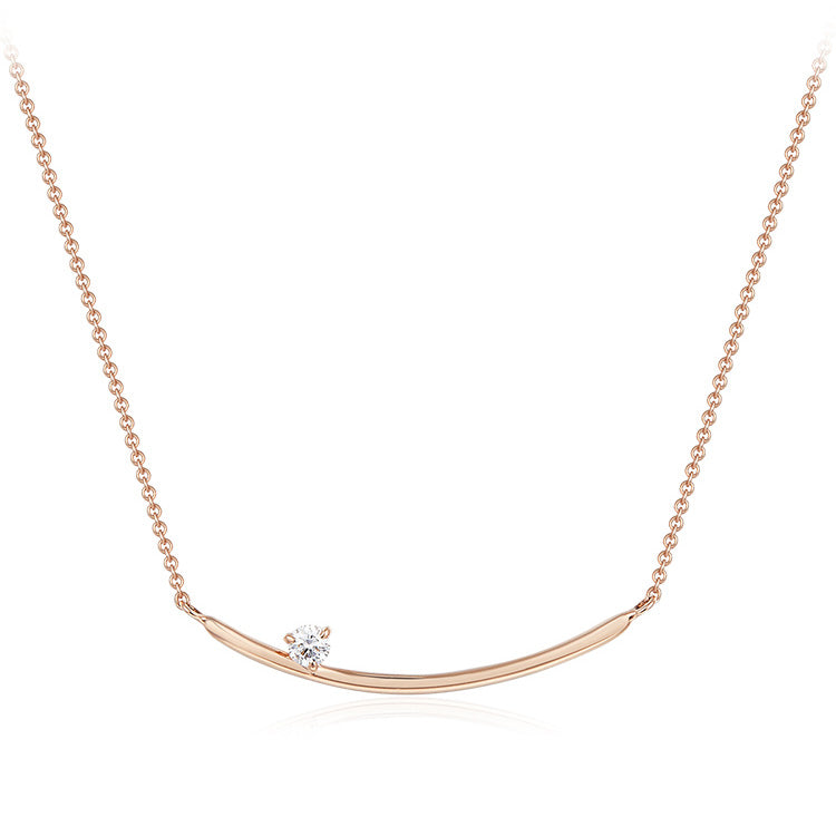 18K Yellow Gold Smiley Diamond Necklace, Bar Diamond Necklace, Diamond Flower Necklace For Wife Girlfriend Ladies Women etc.