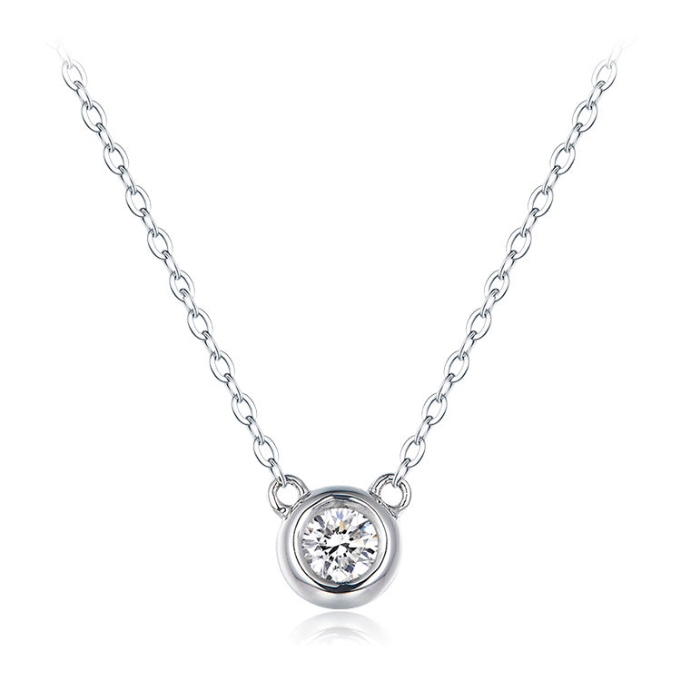 18K White Gold Round Diamond Necklace,Diamond Flower Necklace For Wife Girlfriend Ladies Women etc