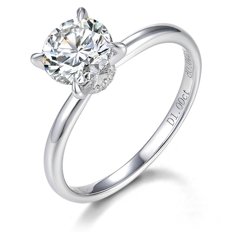 18K white Gold Solitaire Diamond Ring,Diamond wedding Ring,Diamond Rings For Women,Round Diamond Ring