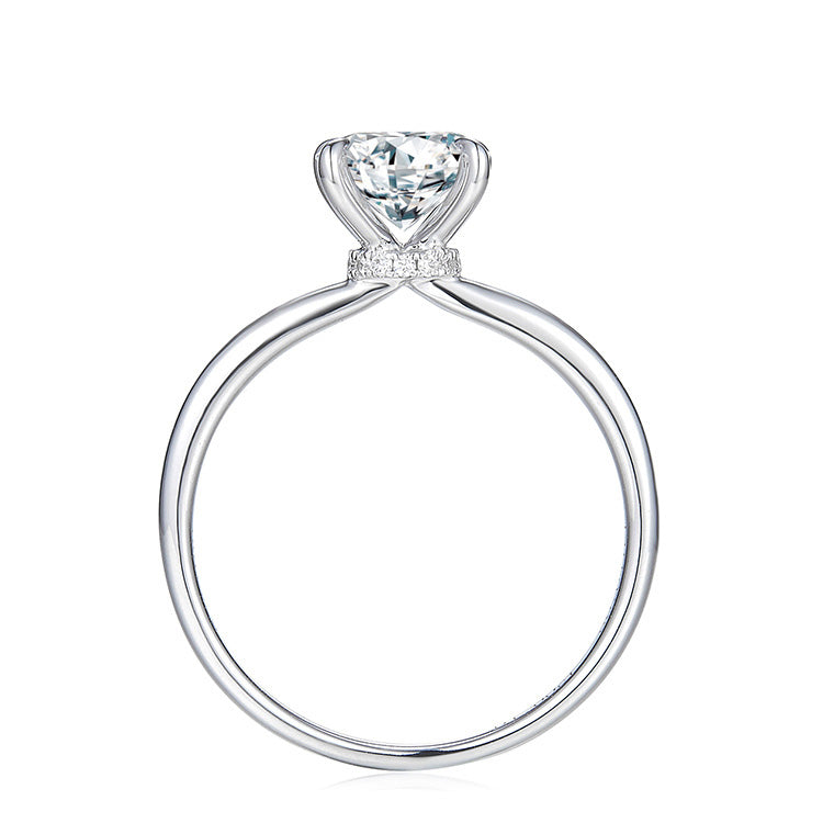 18K white Gold Solitaire Diamond Ring,Diamond wedding Ring,Diamond Rings For Women,Round Diamond Ring